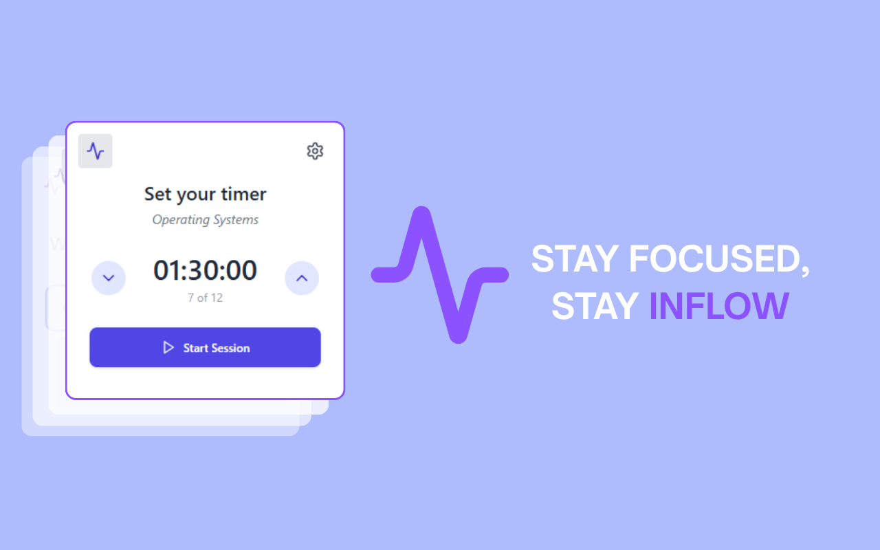 Inflow timer interface for focus sessions